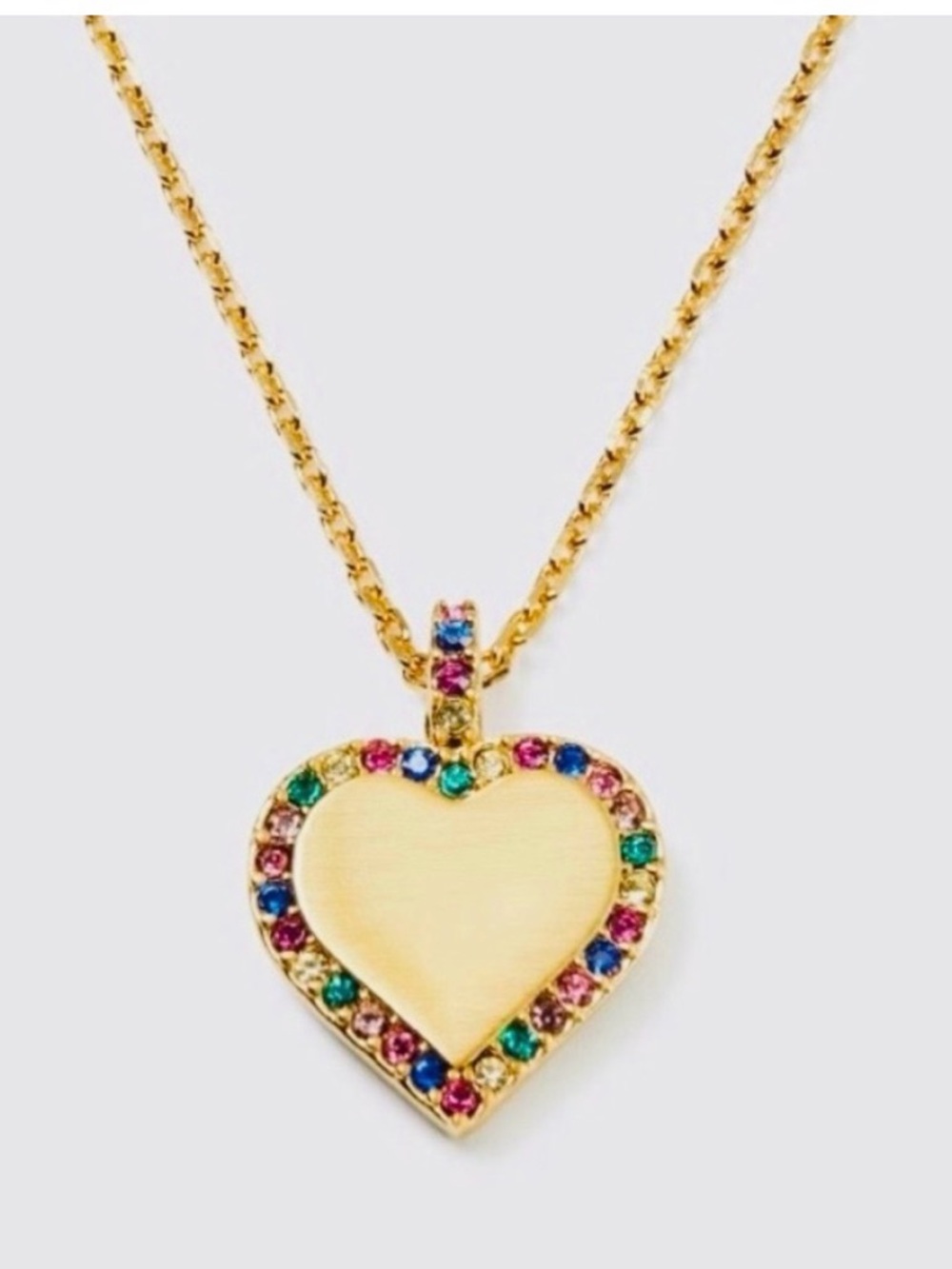 Kate Spade Take Heart Pendant Necklace Gold Multi Color nwt
